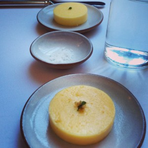 Cow butter, salt, and duck fat butter at Eleven Madison Park.