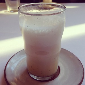 Twelfth course at Eleven Madison Park: Malt (Egg Cream with Vanilla and Seltzer) http://