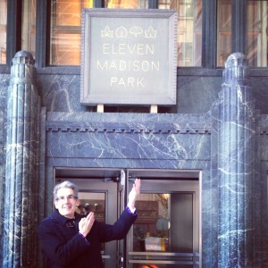 In front of Eleven Madison Park, currently ranked the #10 restaurant in the world.